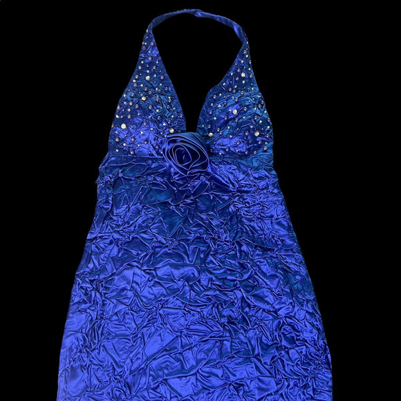 NWT midi Blue bodies cut out  chest with details body on dress - Picture 5 of 10